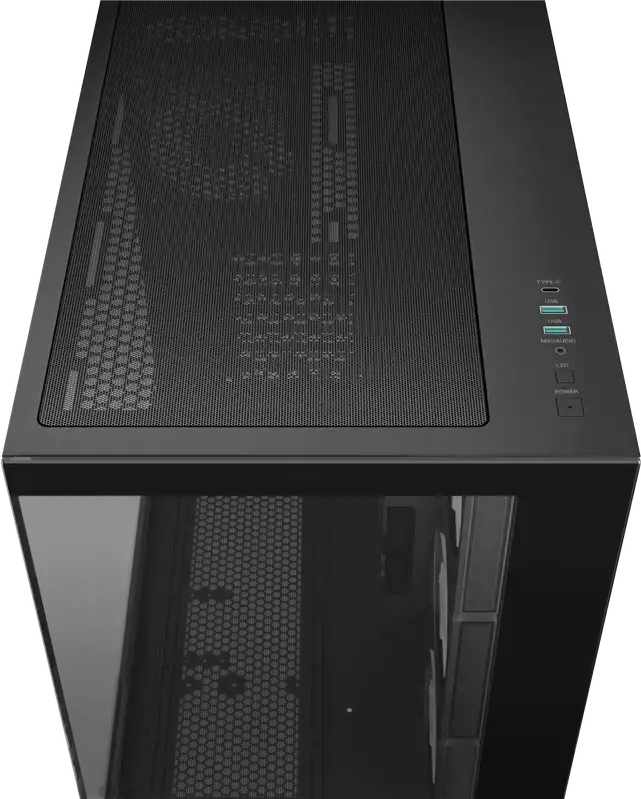 Deepcool CG530 4F ATX Mid Tower Case, Black, Pillarless Fishtank Tempered Glass, 4 ARGB PWM Fans, Support for 360mm Radiator, ATX/M-ATX/ITX