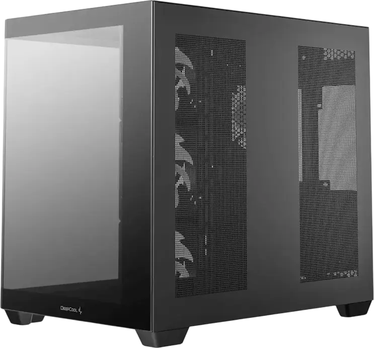 Deepcool CG530 4F ATX Mid Tower Case, Black, Pillarless Fishtank Tempered Glass, 4 ARGB PWM Fans, Support for 360mm Radiator, ATX/M-ATX/ITX