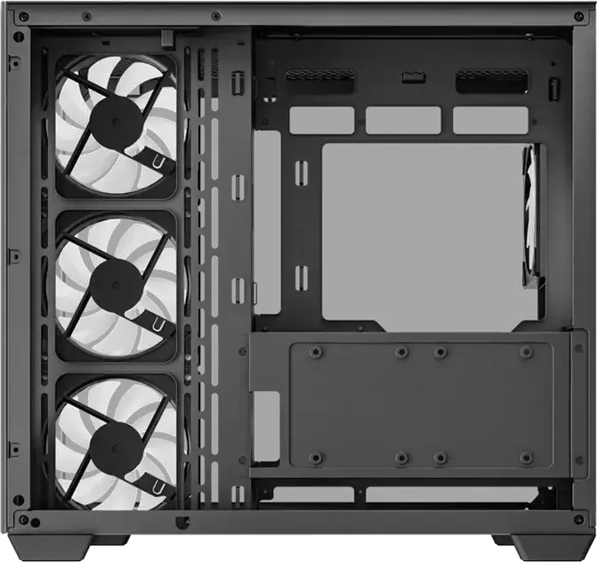Deepcool CG530 4F ATX Mid Tower Case, Black, Pillarless Fishtank Tempered Glass, 4 ARGB PWM Fans, Support for 360mm Radiator, ATX/M-ATX/ITX