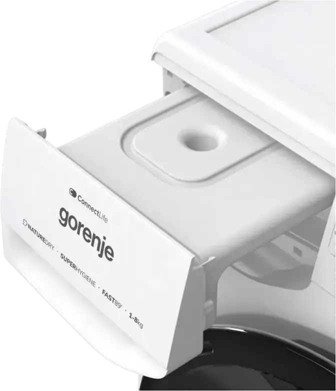 Gorenje DPNE83GNLWIFI Freestanding Heat Pump Tumble Dryer, 8kg Capacity, Energy Class A+++, WiFi ConnectLife, DrySync, 16 Programs, White/Black