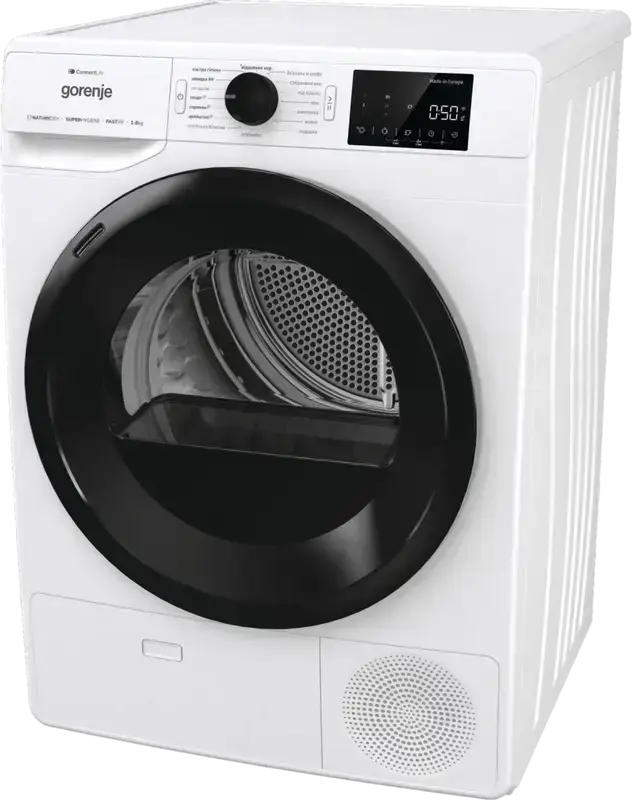 Gorenje DPNE83GNLWIFI Freestanding Heat Pump Tumble Dryer, 8kg Capacity, Energy Class A+++, WiFi ConnectLife, DrySync, 16 Programs, White/Black