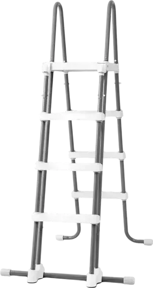 Intex Prism Frame 26796 Oval Above-Ground Pool, 503x274x122 cm, 13365L, PVC with Galvanized Steel Frame, Light Grey, Set of 5 including Filter Pump, Ladder, Cover