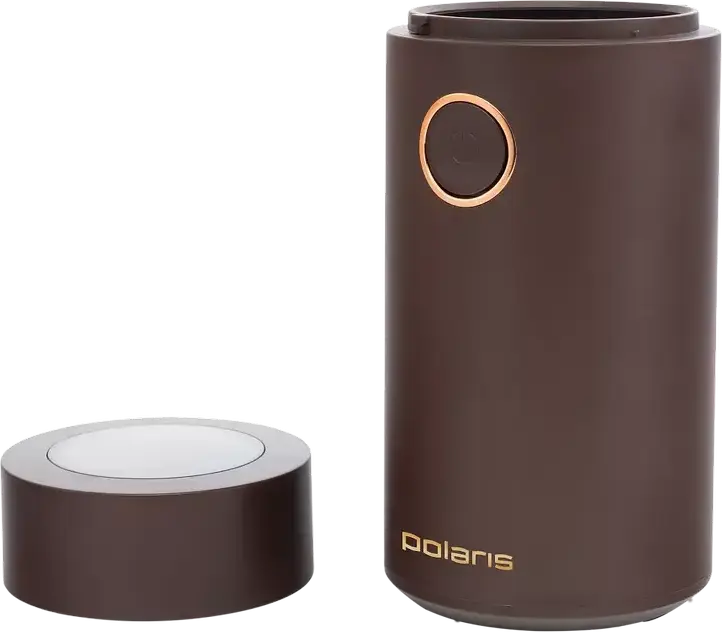 Polaris PCG2014 Electric Coffee Grinder, 200W, Stainless Steel Rotating Blades, 50g Bean Reservoir, Pulse Mode, Security Lock, Coffee Brown