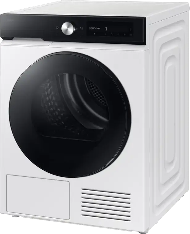 Samsung Bespoke AI DV90DB7845GEU4 Heat Pump Clothes Dryer, 9 kg Capacity, Energy Class A, AI Dry+, QuickDrive, WiFi, SmartThings, White/Black