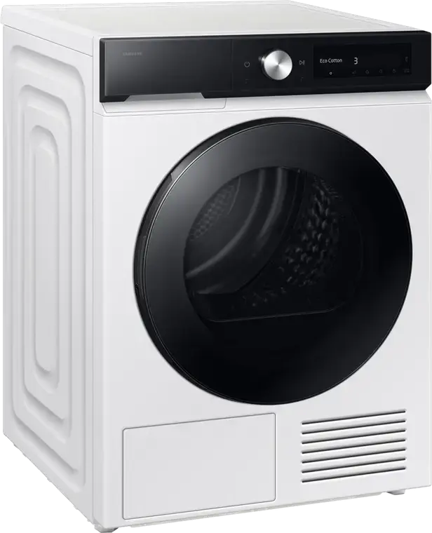 Samsung Bespoke AI DV90DB7845GEU4 Heat Pump Clothes Dryer, 9 kg Capacity, Energy Class A, AI Dry+, QuickDrive, WiFi, SmartThings, White/Black