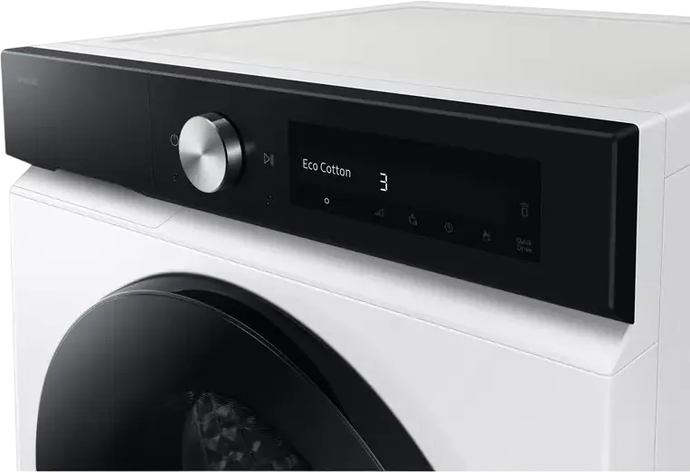 Samsung Bespoke AI DV90DB7845GEU4 Heat Pump Clothes Dryer, 9 kg Capacity, Energy Class A, AI Dry+, QuickDrive, WiFi, SmartThings, White/Black