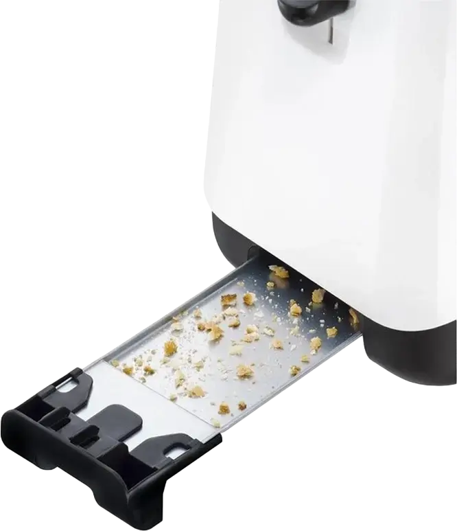 Tefal Delfini 2-Slot Toaster, 870W, 7 Browning Levels, Thick'n'Thin Feature, Removable Crumb Tray, Defrost and High Lift, White Plastic Housing