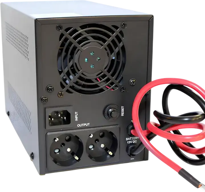 SPS SH500IN Line-Interactive UPS 500VA 500W Uninterruptible Power Supply, 230V Output, 2 Schuko Outlets, LCD Display, Metal Case, Black
