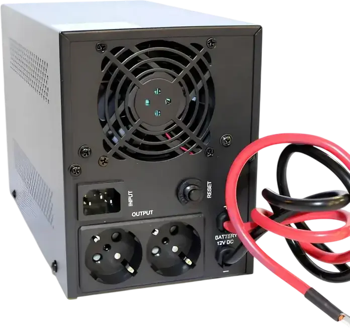 SPS SH500IN Line-Interactive UPS 500VA 500W Uninterruptible Power Supply, 230V Output, 2 Schuko Outlets, LCD Display, Metal Case, Black