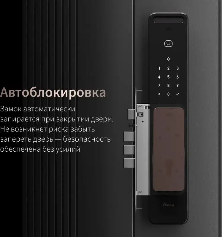Sertar Inteligent Aqara Smart Lock D200i cu Recunoastere Faciala 3D, Amprenta, NFC, Camera HD 1080p, Wi-Fi, Bluetooth, Suport Apple Home Key, Negru