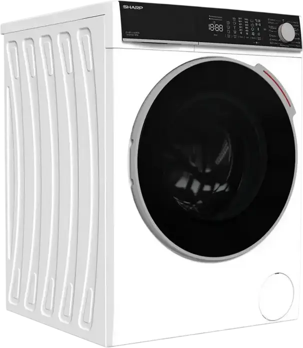 Sharp ES-NFL214CWDA-EE Front-Load Washing Machine, 12 kg Capacity, SenseInverter Technology, 1400 rpm, Energy Class A, Steam Cleaning, White