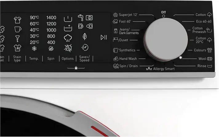 Sharp ES-NFL214CWDA-EE Front-Load Washing Machine, 12 kg Capacity, SenseInverter Technology, 1400 rpm, Energy Class A, Steam Cleaning, White