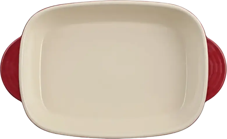 RESTO FORNAX 96111 Rectangular Ceramic Baking Tray, Non-stick Coating, Red, 27.3 x 16.3 x 5.3 cm, 1L Volume, Dishwasher Safe