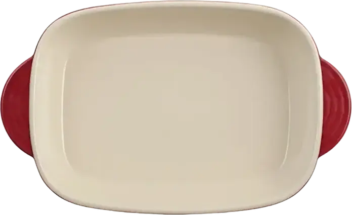 RESTO FORNAX 96111 Rectangular Ceramic Baking Tray, Non-stick Coating, Red, 27.3 x 16.3 x 5.3 cm, 1L Volume, Dishwasher Safe
