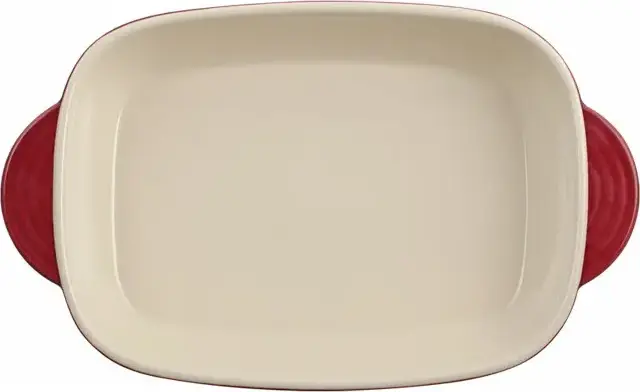 RESTO FORNAX 96111 Rectangular Ceramic Baking Tray, Non-stick Coating, Red, 27.3 x 16.3 x 5.3 cm, 1L Volume, Dishwasher Safe