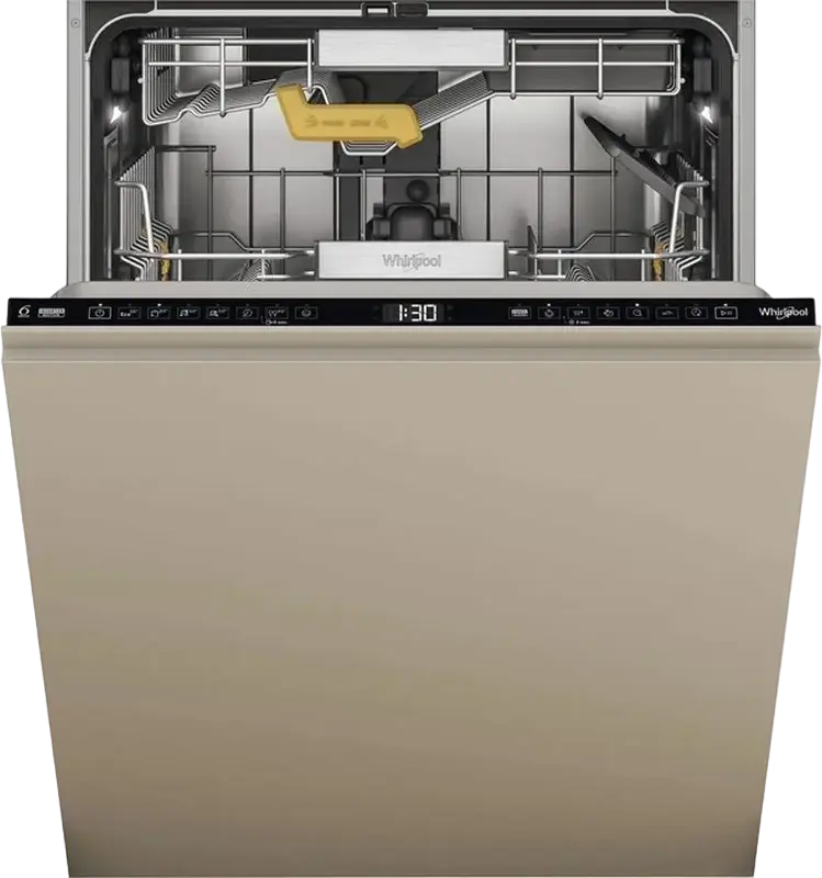 Whirlpool W8I HF58 TU Built-in Dishwasher, 14 Place Settings, 6th Sense Technology, Inverter Motor, SpaceClean 3rd Rack, Black, 38 dB, Energy Class B