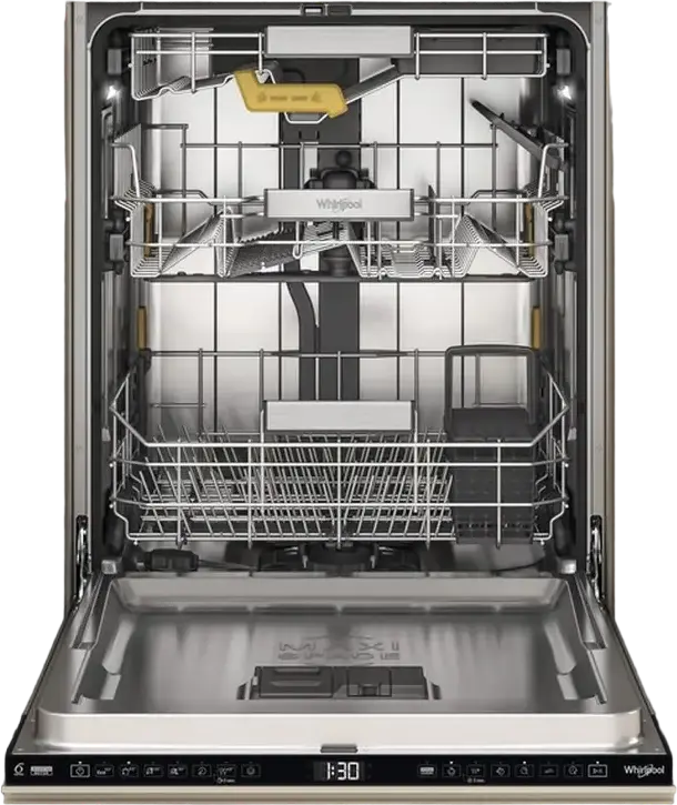 Whirlpool W8I HF58 TU Built-in Dishwasher, 14 Place Settings, 6th Sense Technology, Inverter Motor, SpaceClean 3rd Rack, Black, 38 dB, Energy Class B