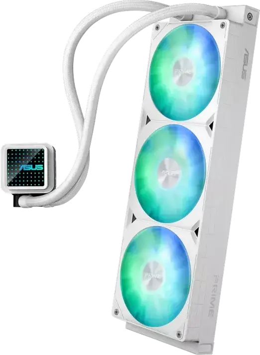 Răcire lichidă CPU ASUS Prime LC 360 ARGB All-in-One, Alb, Radiator Aluminiu 360mm, 3 Ventilatoare PWM 120mm, AURA Sync ARGB, Intel LGA 1851/1700/1200/115x, AMD AM5/AM4