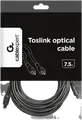 Cablexpert CC-OPT-7.5M Digital Optical Audio Cable, S/P-DIF Toslink Male to Male, Gold-plated Connectors, EMI Immune, 7.5m, Black