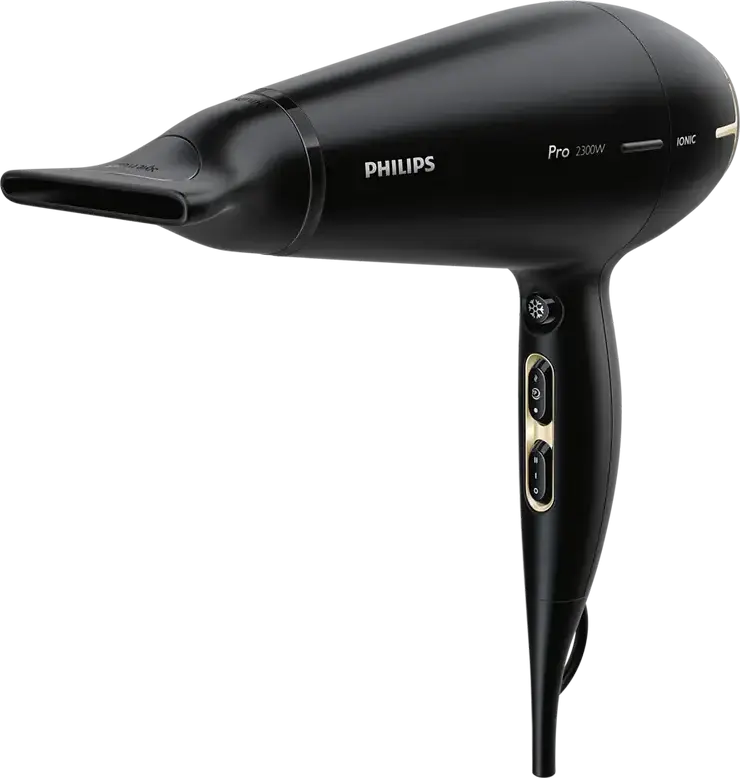 Профессиональный фен Philips Prestige Pro HPS920/00, 2300 Вт, AC-мотор, ThermoProtect, Ионизация Ionic Care, Поток воздуха 170 км/ч, Черный