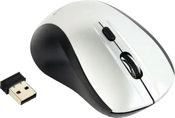 Беспроводная оптическая мышь Gembird MUSW-4B-02-BS, 2.4 ГГц, 800/1200/1600 DPI, 4 кнопки, амбидекстер, USB Nano приемник, Черный/Серебристый