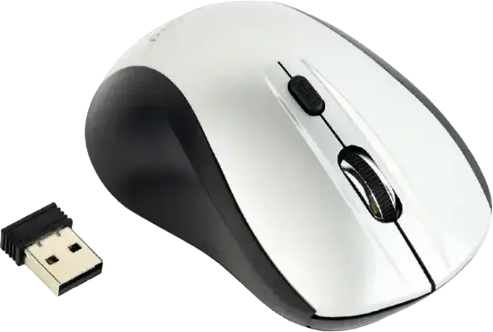 Беспроводная оптическая мышь Gembird MUSW-4B-02-BS, 2.4 ГГц, 800/1200/1600 DPI, 4 кнопки, амбидекстер, USB Nano приемник, Черный/Серебристый