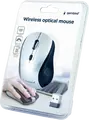 Беспроводная оптическая мышь Gembird MUSW-4B-02-BS, 2.4 ГГц, 800/1200/1600 DPI, 4 кнопки, амбидекстер, USB Nano приемник, Черный/Серебристый