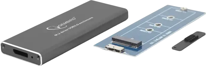 Cutie Externa SSD M.2 Gembird EE2280-U3C-01 pentru NVMe si SATA 2280, USB 3.1 Gen 1, Carcasa Aluminiu, Gri