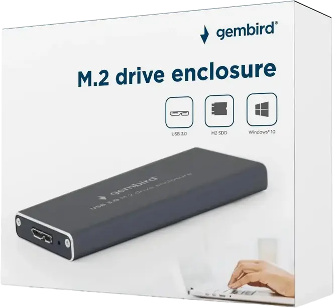 Cutie Externa SSD M.2 Gembird EE2280-U3C-01 pentru NVMe si SATA 2280, USB 3.1 Gen 1, Carcasa Aluminiu, Gri
