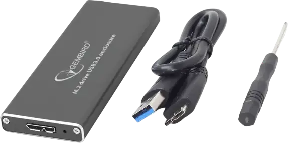 Cutie Externa SSD M.2 Gembird EE2280-U3C-01 pentru NVMe si SATA 2280, USB 3.1 Gen 1, Carcasa Aluminiu, Gri