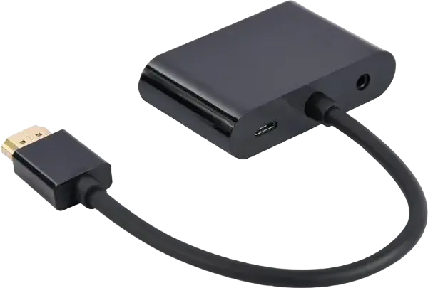 Adaptor Cablexpert A-HDMIM-HDMIFVGAF-01, HDMI (M) - HDMI (F) + VGA, 0.15 m, Negru