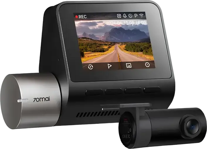 70mai A510 Dash Cam Set with RC11 Rear Camera, Sony STARVIS 2 IMX675 Sensor, 2.7K HDR, 140 Degree Wide Angle, Built-in GPS, ADAS, Night Owl Vision, Black