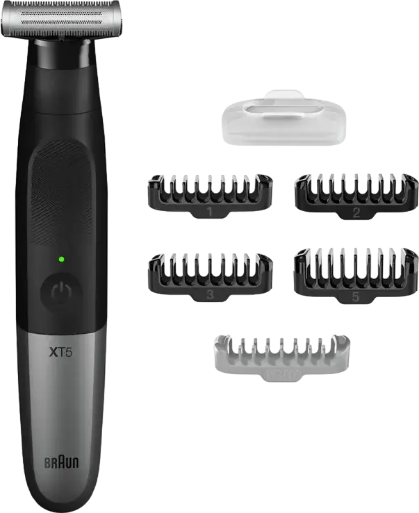 Гибридный триммер Braun Series X XT5100, многофункциональный станок для лица и тела, стальное лезвие 4D, водонепроницаемый Wet & Dry, черный