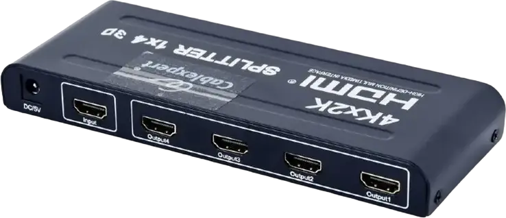 Splitter HDMI Cablexpert DSP-4PH4-02 1x4, 4K UHD 3840x2160@30Hz, Suport 3D, Compatibil HDCP, Amplificator Digital de Semnal, Negru
