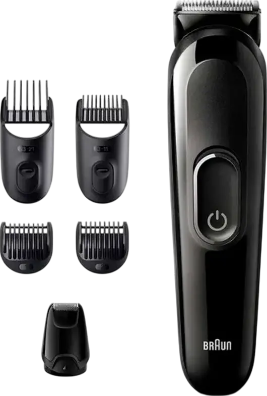 Trimmer Braun MGK3410 Series 3 All-in-One Style Kit, Lame din Otel Inoxidabil, 13 Setari de Lungime 0.5-21mm, Impermeabil, Baterie Ni-Mh, Negru