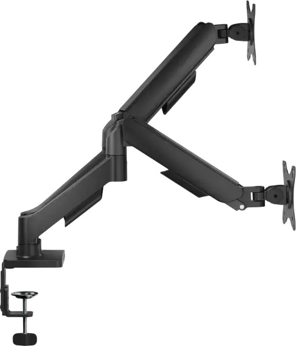 Suport Dual Monitor Gembird MA-DA2U-01, Brat cu Gas Spring, Ecrane 17-32 inch, VESA 75x75 100x100, Porturi USB 3.2 Type-A si Type-C, Negru