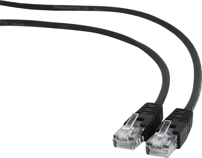 Cablu Patch Network Cablexpert PP12 CAT5e UTP RJ45 Conectori Plati cu Aur 100 MHz Negru 7.5 m