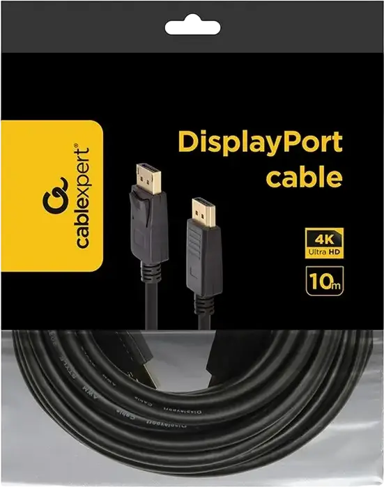 Кабель Cablexpert CC-DP2-10M DisplayPort - DisplayPort, 4K Ultra HD 3840x2160 @ 60Гц, поддержка аудио высокого разрешения, 10м, черный