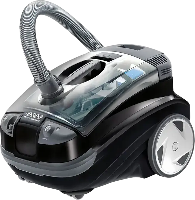 Пылесос для сухой и влажной уборки Thomas Aquatic Onyx, 1700 Вт, аквафильтр и HEPA-фильтр, бак для чистой воды 2.4 л, телескопическая стальная трубка, черный