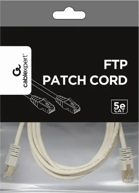 Cablexpert PP22 Cat5e FTP Patch Cord RJ45 Ethernet Network Cable 1 Gbps 100 MHz Grey 0.5 m