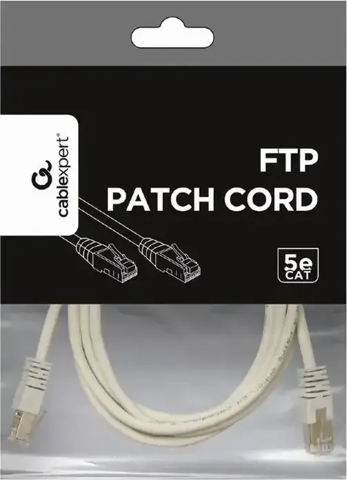 Cablexpert PP22 Cat5e FTP Patch Cord RJ45 Ethernet Network Cable 1 Gbps 100 MHz Grey 0.5 m