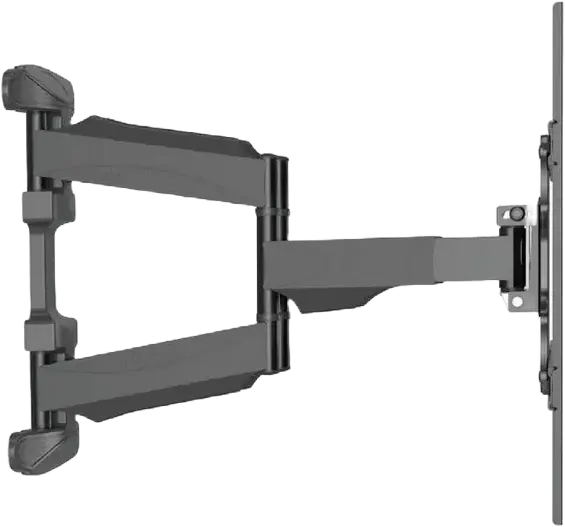 Gembird WM-75ST-01 Full-Motion Double Arm TV Wall Mount for 32-75 inch Screens, VESA 600x400mm, Max Load 45.5kg, Tilt -5/+8°, Swivel ±50°, Black Steel