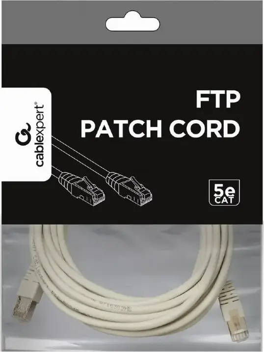 Cablexpert PP22 Cat5e FTP Patch Cord RJ45 Ethernet Network Cable 1 Gbps 100 MHz Grey 5 m