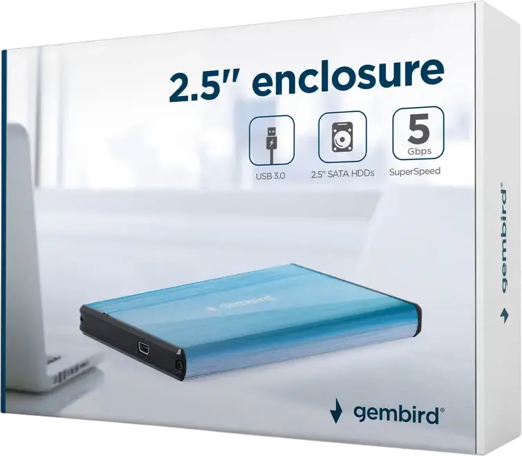 Carcasă externă Gembird EE2-U3S-3-B, Albastru (EE2-U3S-3-B)