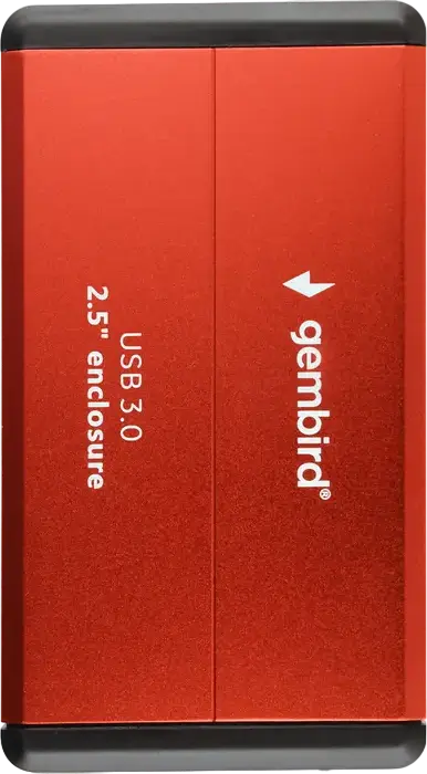 Gembird EE2-U3S-2 External 2.5" SATA III to USB 3.0 Hard Drive Enclosure, Aluminum Case, JMS578 Chipset, Red