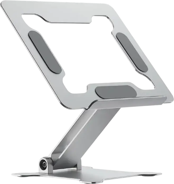Gembird NBS-D1-03 Foldable Aluminum Notebook Riser Stand for Laptops up to 15.6", Silver, Stepless Height Adjustment, Ventilation Design