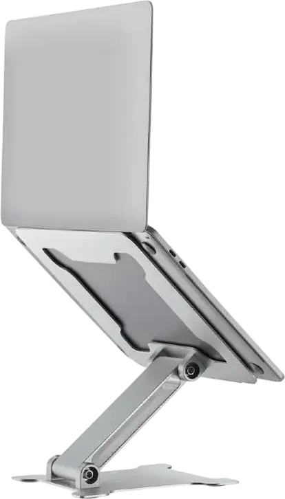 Gembird NBS-D1-03 Foldable Aluminum Notebook Riser Stand for Laptops up to 15.6", Silver, Stepless Height Adjustment, Ventilation Design