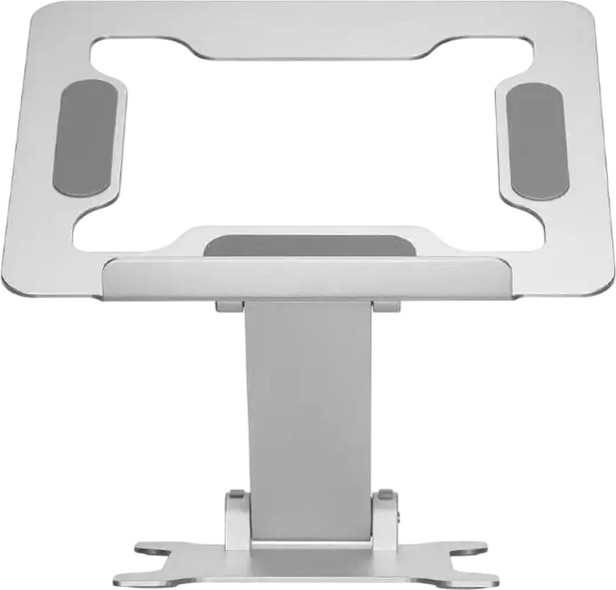 Gembird NBS-D1-03 Foldable Aluminum Notebook Riser Stand for Laptops up to 15.6", Silver, Stepless Height Adjustment, Ventilation Design