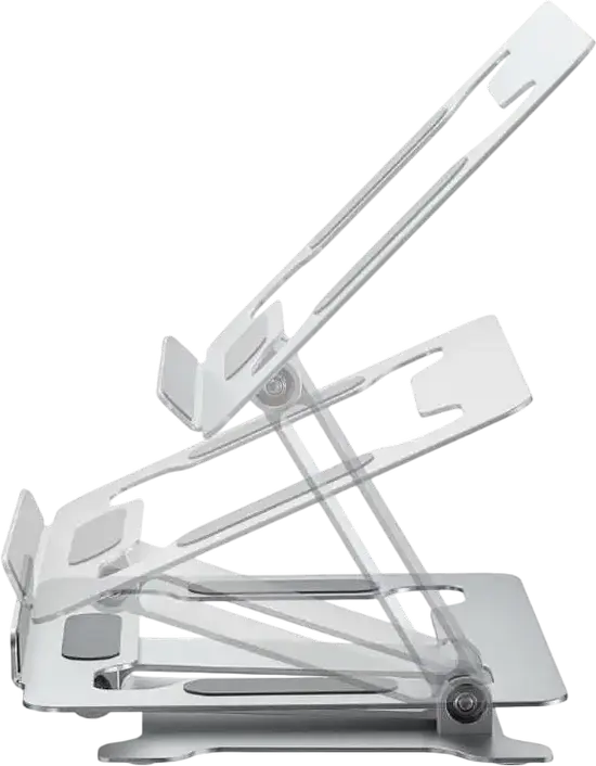 Gembird NBS-D1-03 Foldable Aluminum Notebook Riser Stand for Laptops up to 15.6", Silver, Stepless Height Adjustment, Ventilation Design
