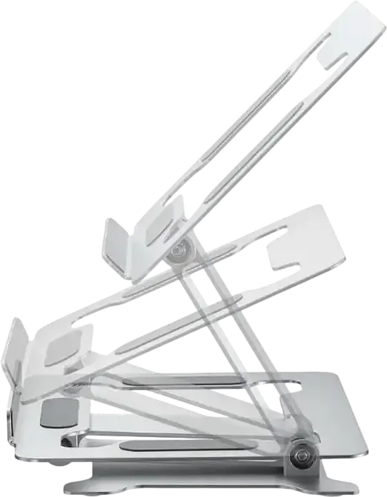 Gembird NBS-D1-03 Foldable Aluminum Notebook Riser Stand for Laptops up to 15.6", Silver, Stepless Height Adjustment, Ventilation Design